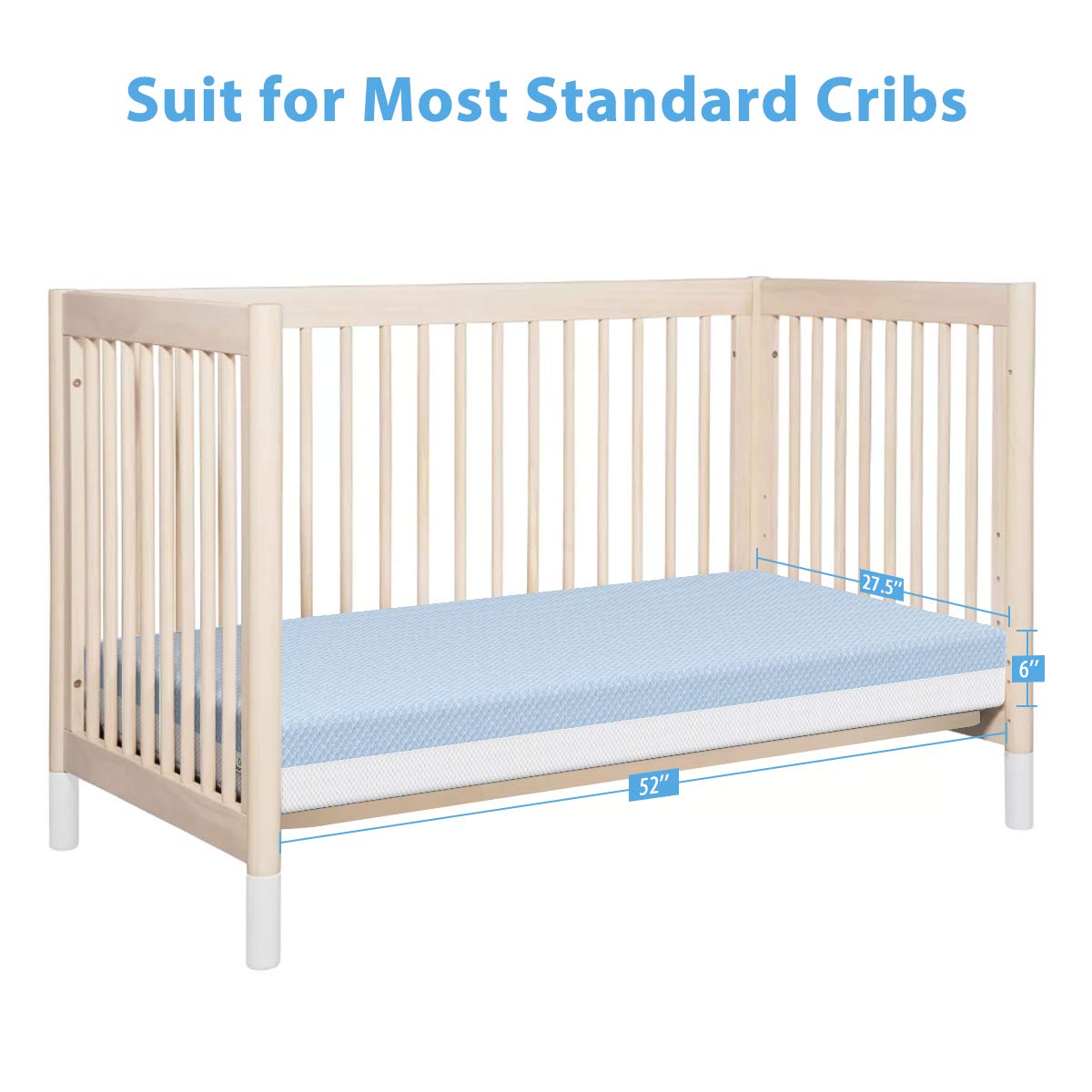 Dourxi Crib Mattress, Dual Sided Comfort Memory Foam Toddler Bed Mattress