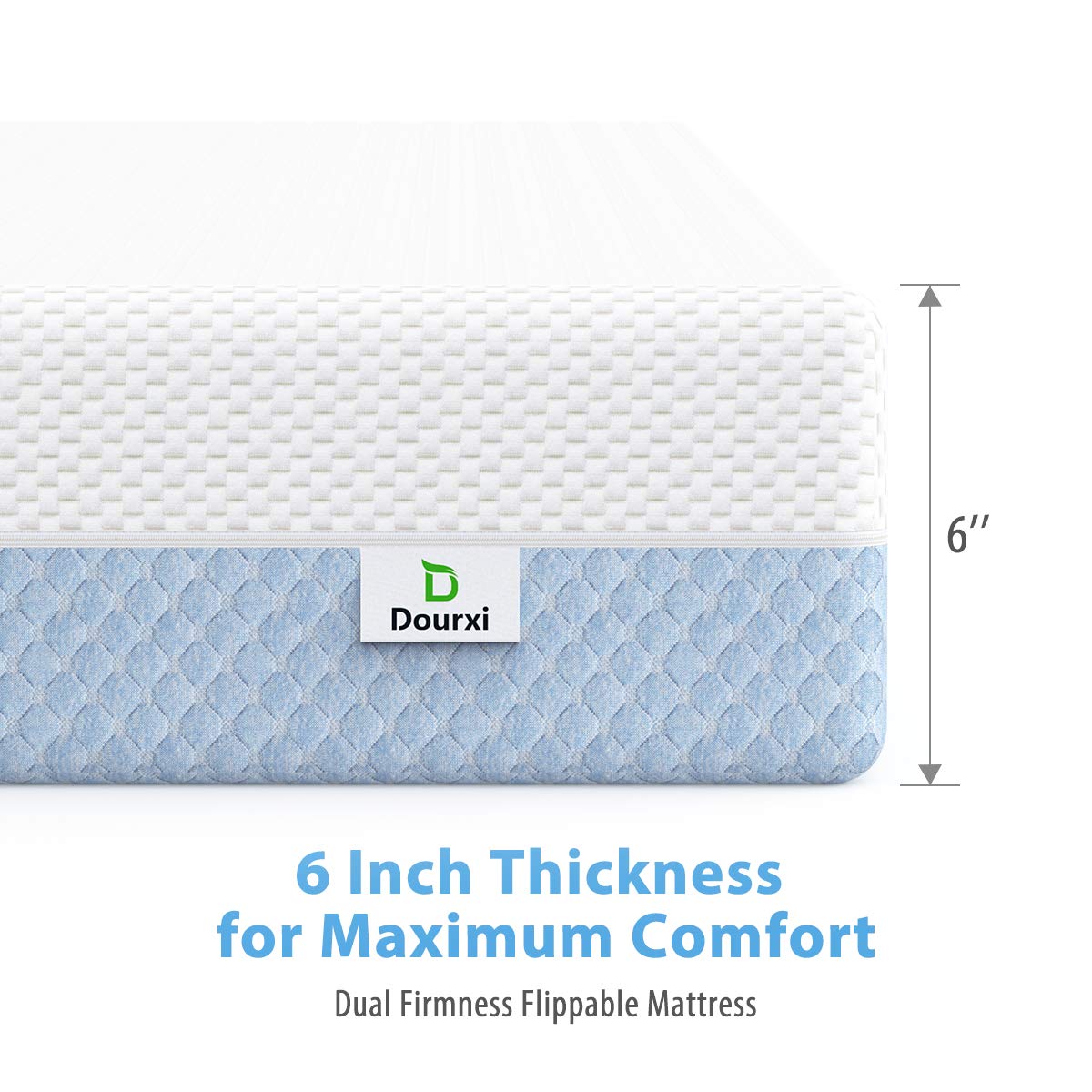 Dourxi Crib Mattress, Dual Sided Comfort Memory Foam Toddler Bed Mattress