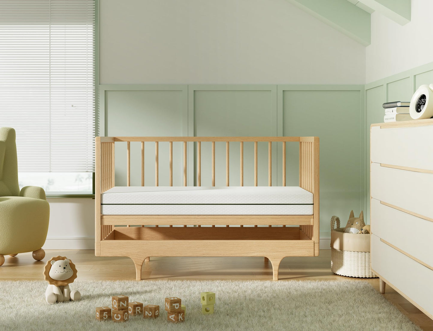 Dourxi Crib Mattress, Dual-Sided Comfort Baby and Toddler Mattress with Cool Gel Memory Foam and Removable Cover, Fits Standard Size Cribs and Toddler Bed, 52x27.5x5.5 inches
