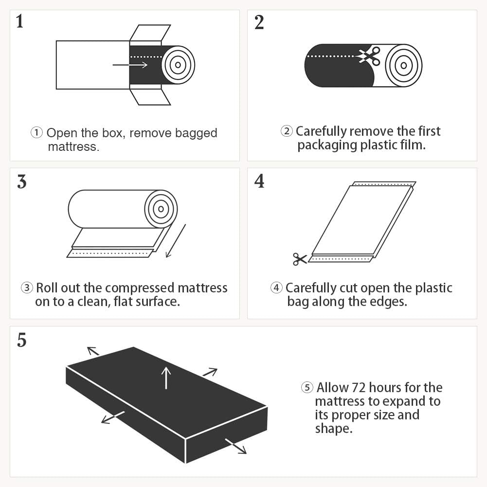Dourxi 6 Inch Crib Mattress, Dual Sided Comfort Memory Foam Toddler Mattress, Triple-Layer Breathable Premium Baby Mattress W/Removable Cover - White&Grey