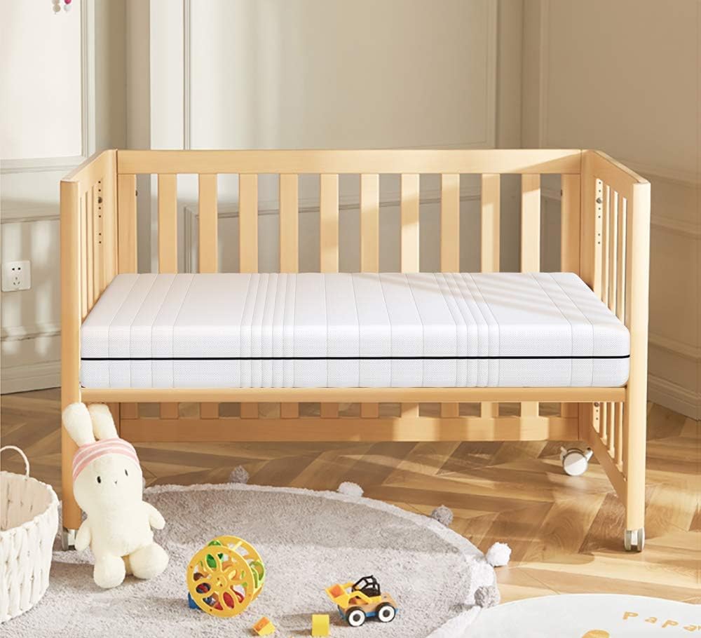 Dourxi 6 Inch Crib Mattress, Dual-Sided Comfort Memory Foam Toddler Mattress with Breathable Washable 3-D Spacer Cover