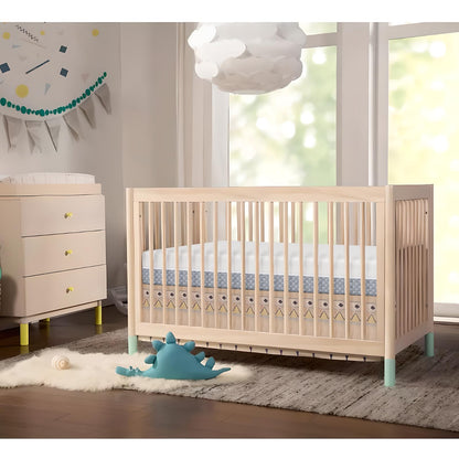 Dourxi 6 Inch Crib Mattress, Dual Sided Comfort Memory Foam Toddler Mattress, Triple-Layer Breathable Premium Baby Mattress W/Removable Cover - White&Grey