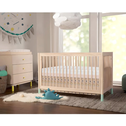 Dourxi 6 Inch Crib Mattress, Dual Sided Comfort Memory Foam Toddler Mattress, Triple-Layer Breathable Premium Baby Mattress W/Removable Cover - White&Pink