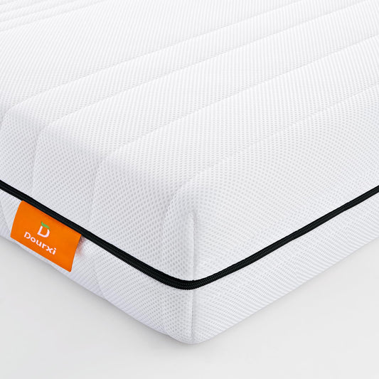 Dourxi 6 Inch Crib Mattress, Dual-Sided Comfort Memory Foam Toddler Mattress with Breathable Washable 3-D Spacer Cover